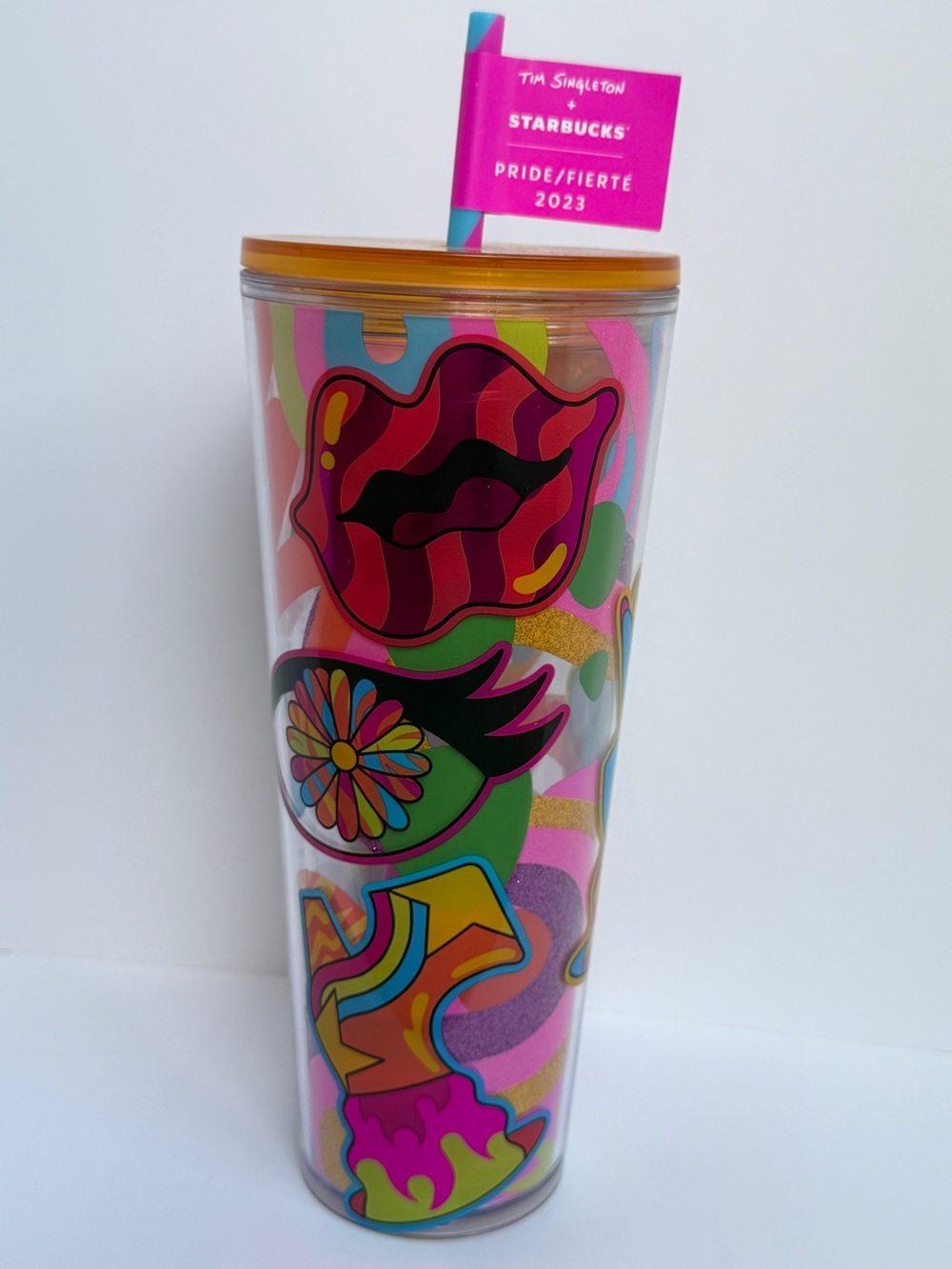 Starbucks x Tim Singleton 2023 Pride Pink & Multicolor Tumbler - Picture 2 of 8
